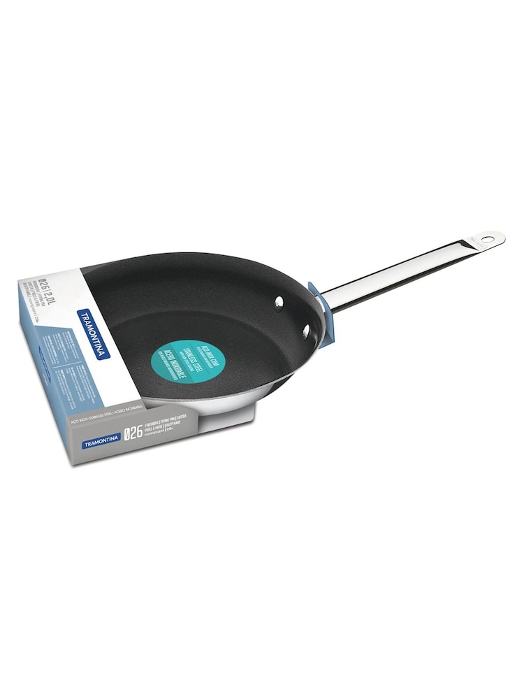 Tramontina Silver Stainless Steel Frying Pan Non-stick Coating 26cm - Image 5 of 5 Tramontina Silver Stainless Steel Frying Pan Non-stick Coating 26cm - Image 5 of 5