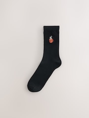 Autumn Leaves Embroidered Motif Ankle Socks 4 Pack - Image 4 of 8