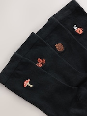 Autumn Leaves Embroidered Motif Ankle Socks 4 Pack - Image 7 of 8