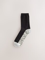 Grey Animal Footbed Ankle Socks 5 Pack - Image 2 of 8