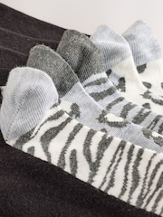 Grey Animal Footbed Ankle Socks 5 Pack - Image 7 of 8