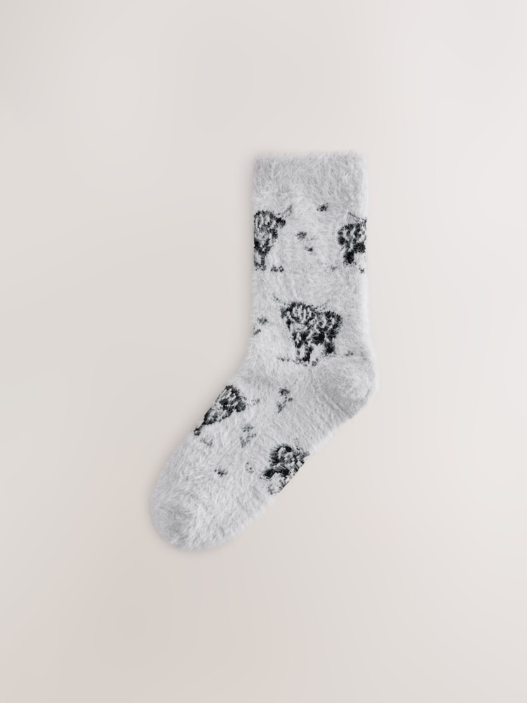 Hamish The Highland Cow Super Furry Cosy Socks 2 Pack - Image 2 of 5 Hamish The Highland Cow Super Furry Cosy Socks 2 Pack - Image 2 of 5