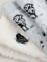 Hamish The Highland Cow Super Furry Cosy Socks 2 Pack - Image 5 of 5