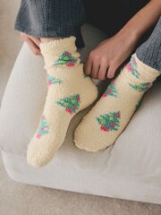 Christmas Tree Character Cosy Ankle Socks 2 Pack - Image 4 of 9