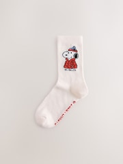 Crème/Rouge - Snoopy Matching Family Christmas Licensed Cosy Ankle Socks 2 Pack - Image 3 sur 5
