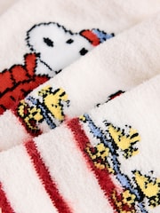 Crème/Rouge - Snoopy Matching Family Christmas Licensed Cosy Ankle Socks 2 Pack - Image 5 sur 5
