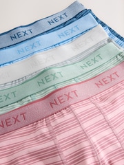 Blue/Green Stripe 5 Pack Hipster Cotton Rich Boxers - Image 8 of 9
