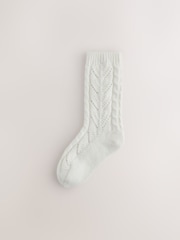 Rose Pink/Cream Cable Pointelle Knitted Cosy Ankle Socks 2 Pack - Image 6 of 8