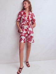 Boden Pink Chelsea Belted Tailored Shorts - Image 1 of 7