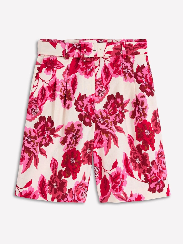 Boden Pink Chelsea Belted Tailored Shorts - Image 7 of 7 Boden Pink Chelsea Belted Tailored Shorts - Image 7 of 7