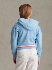 U.S. Polo Assn Blue Rainbow Stripe Double Horsemen Zip Hoodie - Image 4 of 7