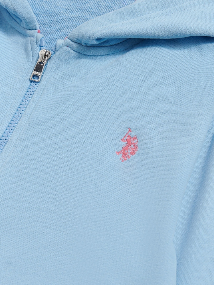 U.S. Polo Assn Blue Rainbow Stripe Double Horsemen Zip Hoodie - Image 7 of 7 U.S. Polo Assn Blue Rainbow Stripe Double Horsemen Zip Hoodie - Image 7 of 7