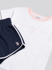U.S. Polo Assn. Blue Script Graphic T-Shirt & Sweat Shorts Set - Image 3 of 3