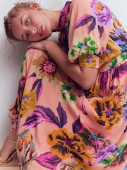 Boden Pink High Neck Blouson Sleeve Dress - Image 2 of 7