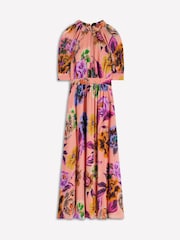 Boden Pink High Neck Blouson Sleeve Dress - Image 7 of 7