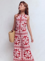 Boden Red Antonia Jersey Maxi Dress - Image 2 of 6