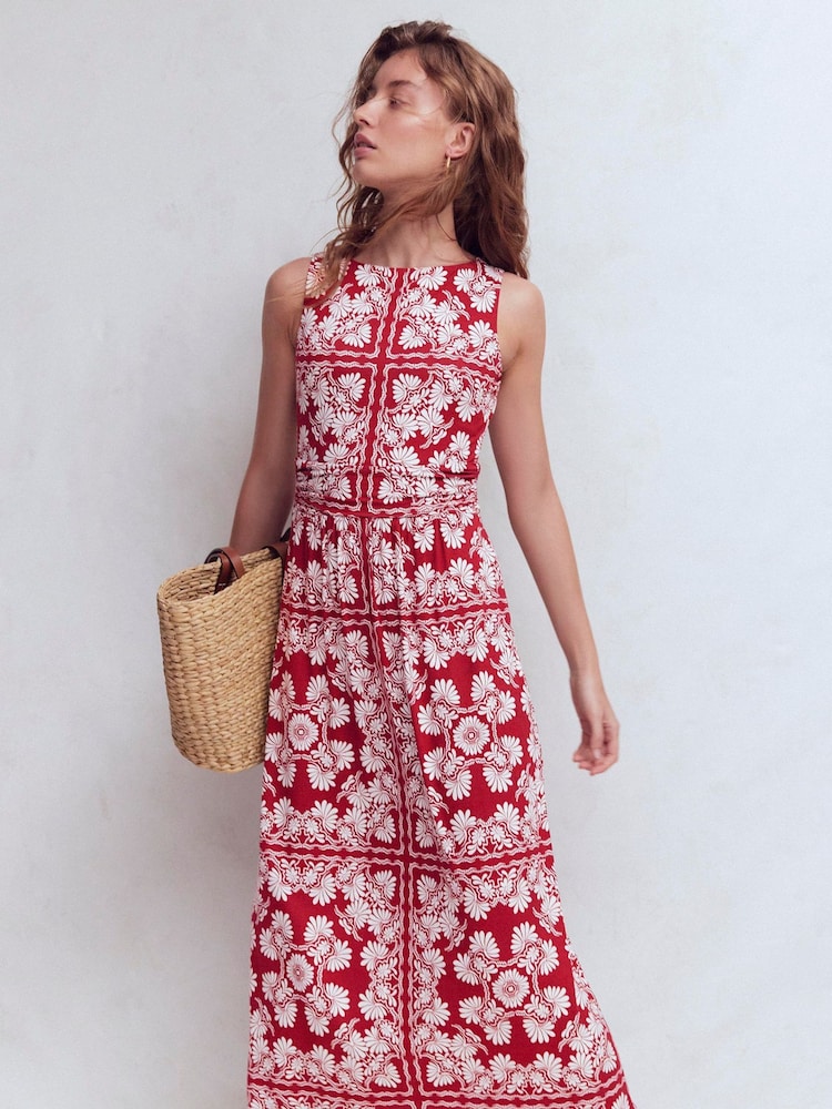 Boden Red Antonia Jersey Maxi Dress - Image 2 of 6