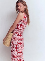 Boden Red Antonia Jersey Maxi Dress - Image 4 of 6