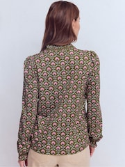 Boden Green Effie Smocked Detail Shirt - Image 3 of 6