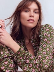 Boden Green Effie Smocked Detail Shirt - Image 5 of 6