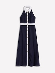 Boden Blue Collar Halter Neck Linen Dress - Image 5 of 5