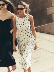 Boden Cream Annet Linen Blend Midi Dress - Image 6 of 7