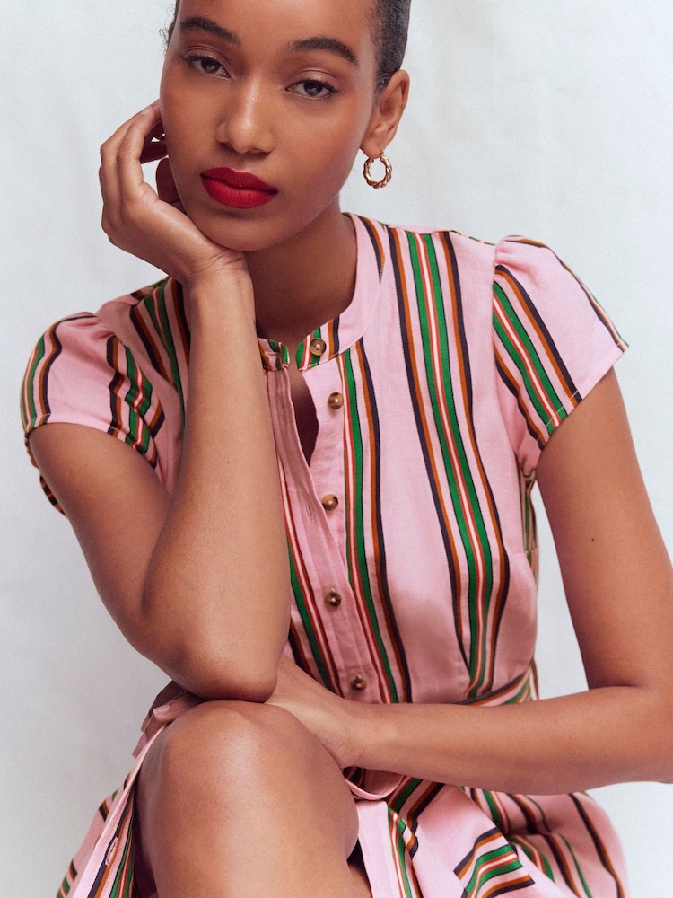 Buy Boden Pink Arabella Linen Blend Dress from Next USA