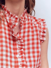 Boden Red Isabel Sleeveless Linen Top - Image 4 of 6