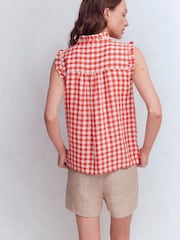 Boden Red Isabel Sleeveless Linen Top - Image 5 of 6