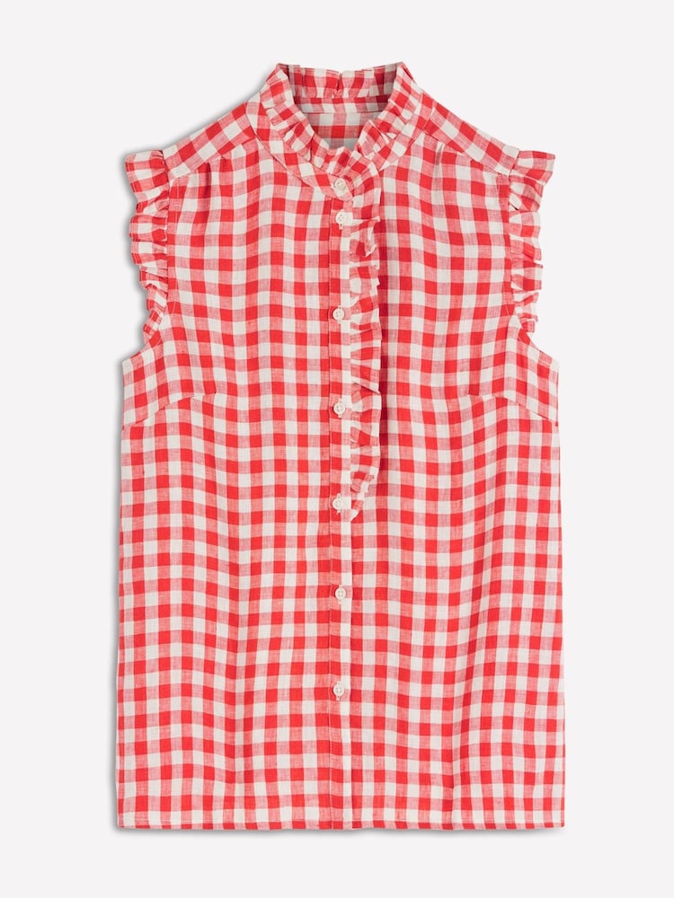 Boden Red Isabel Sleeveless Linen Top - Image 6 of 6