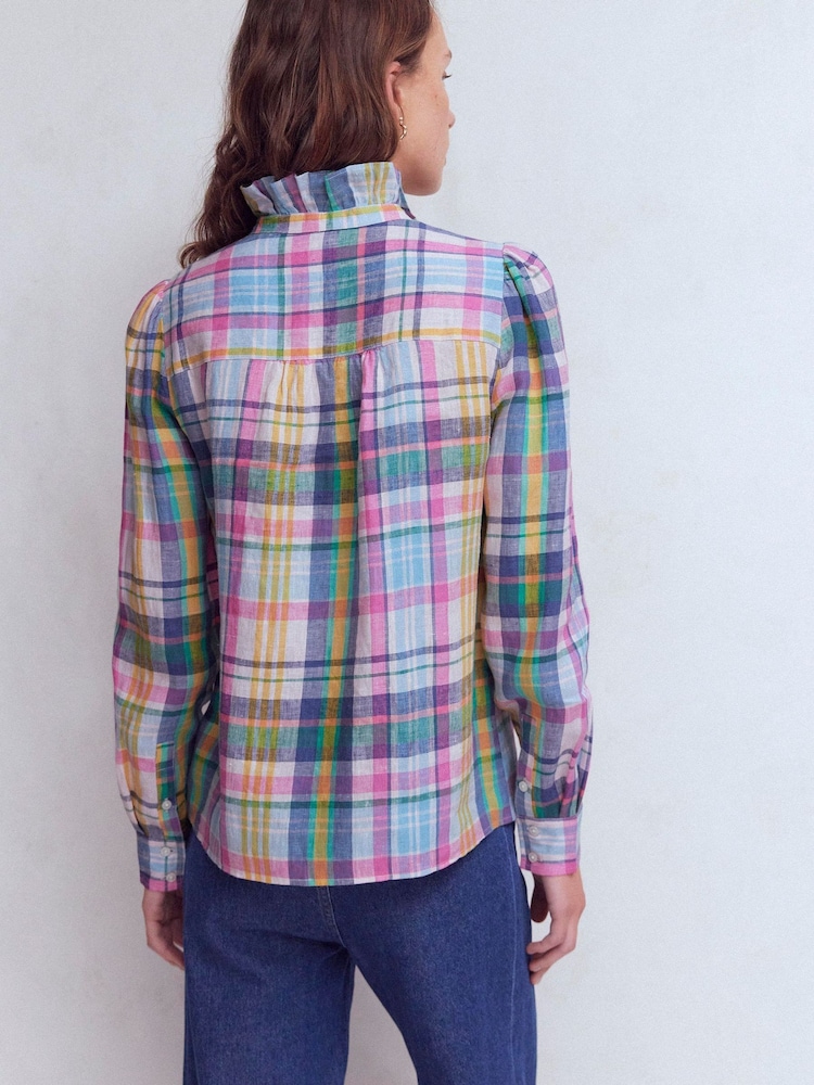 Boden Green Isabel Ruffle Linen Shirt - Image 2 of 4