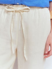 Boden Cream Islington Linen Crop Trousers - Image 2 of 6