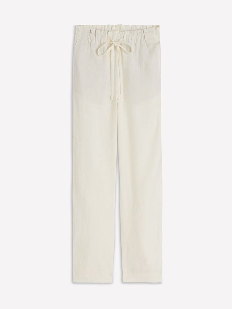 Boden Cream Islington Linen Crop Trousers - Image 6 of 6
