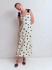 Boden Bow Detail Linen Empire Dress - Bild 5 von 7