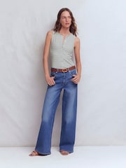 Boden Blue Evie Button Through Rib Vest - Image 4 of 6