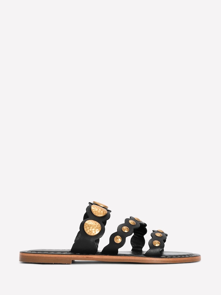 Boden Black Asymmetric Disc Mule Sandals - Image 2 of 5