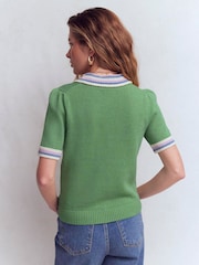 Boden Crochet Trim Cardigan - Imaginea 3 din 6