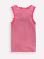 Boden Pink Crochet Trim Ribbed Vest - Image 2 of 3