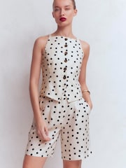 Boden Cream Kensington Linen Shorts - Image 1 of 6