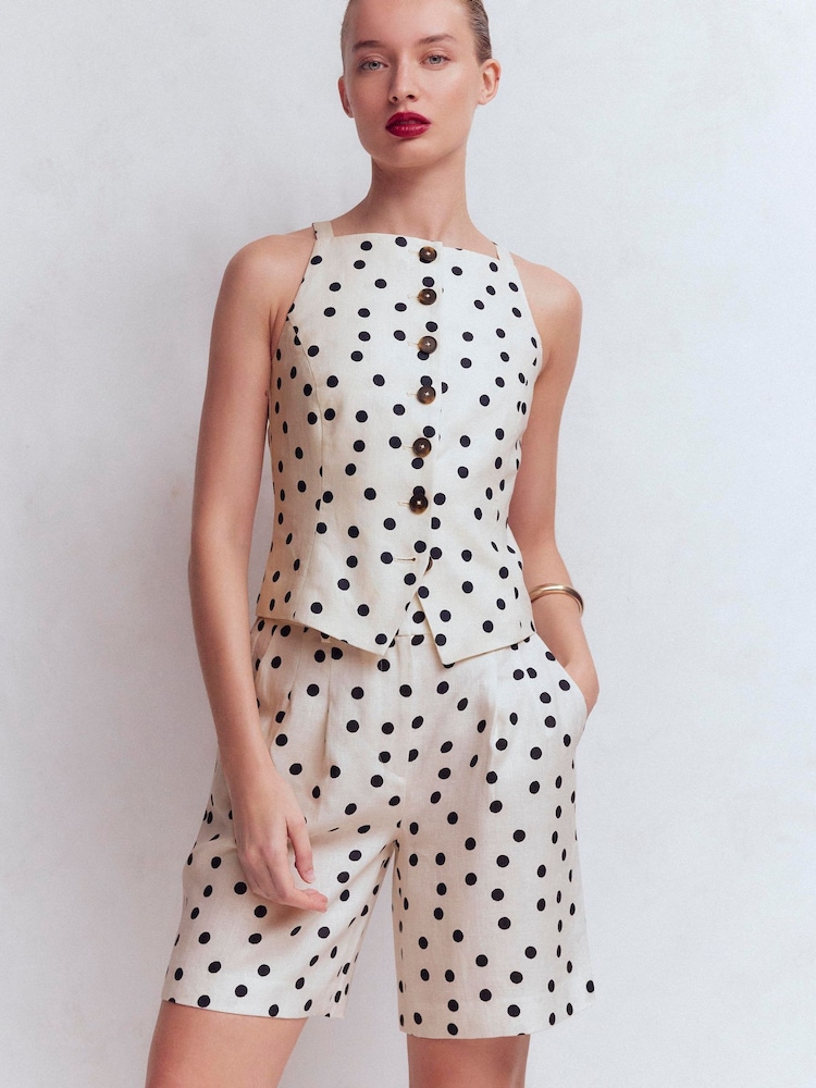 Boden Cream Kensington Linen Shorts - Image 1 of 6