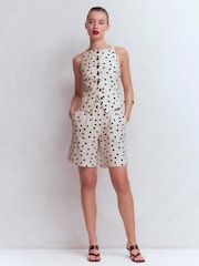 Boden Cream Kensington Linen Shorts - Image 4 of 6