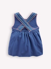 Boden Blue Cross-Back Pom Trim Dresses - Image 2 of 3