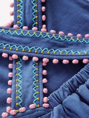 Boden Blue Cross-Back Pom Trim Dresses - Image 3 of 3