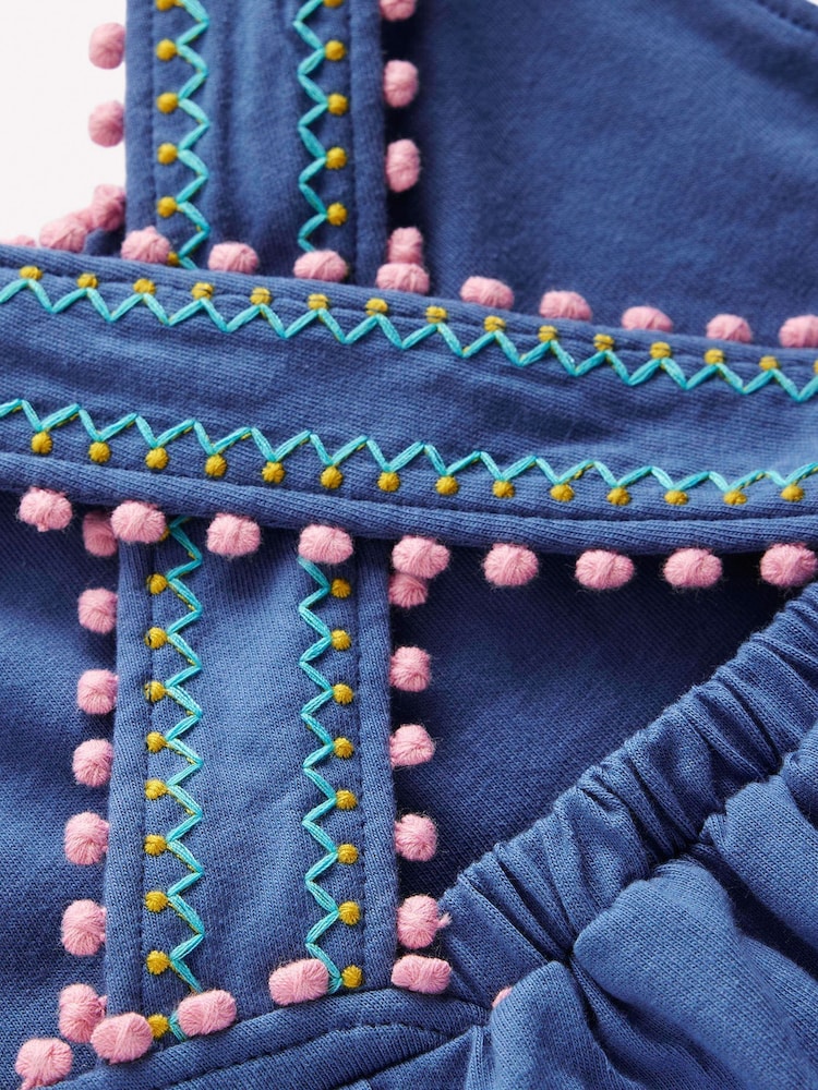 Boden Blue Cross-Back Pom Trim Dresses - Image 3 of 3