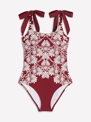 Boden Red Bow Tie Shoulder Swimsuit - Image 2 of 3