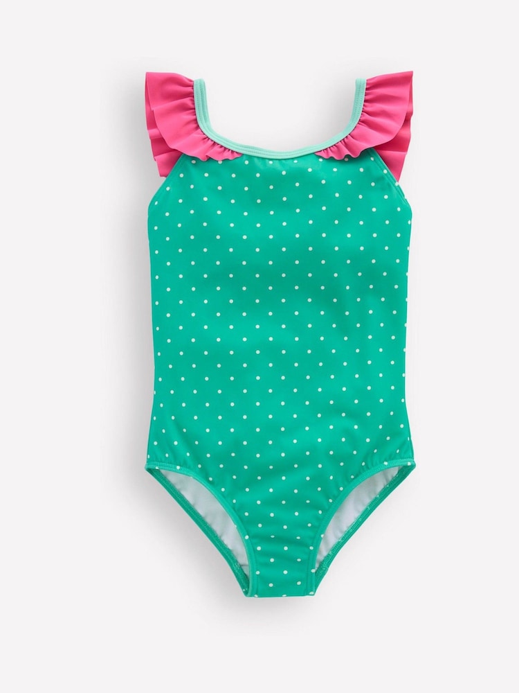 Boden Blue Hallie Frill Strap Swimsuit - Image 1 of 3