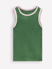 Boden Green Crochet Trim Ribbed Vest - Image 1 of 4