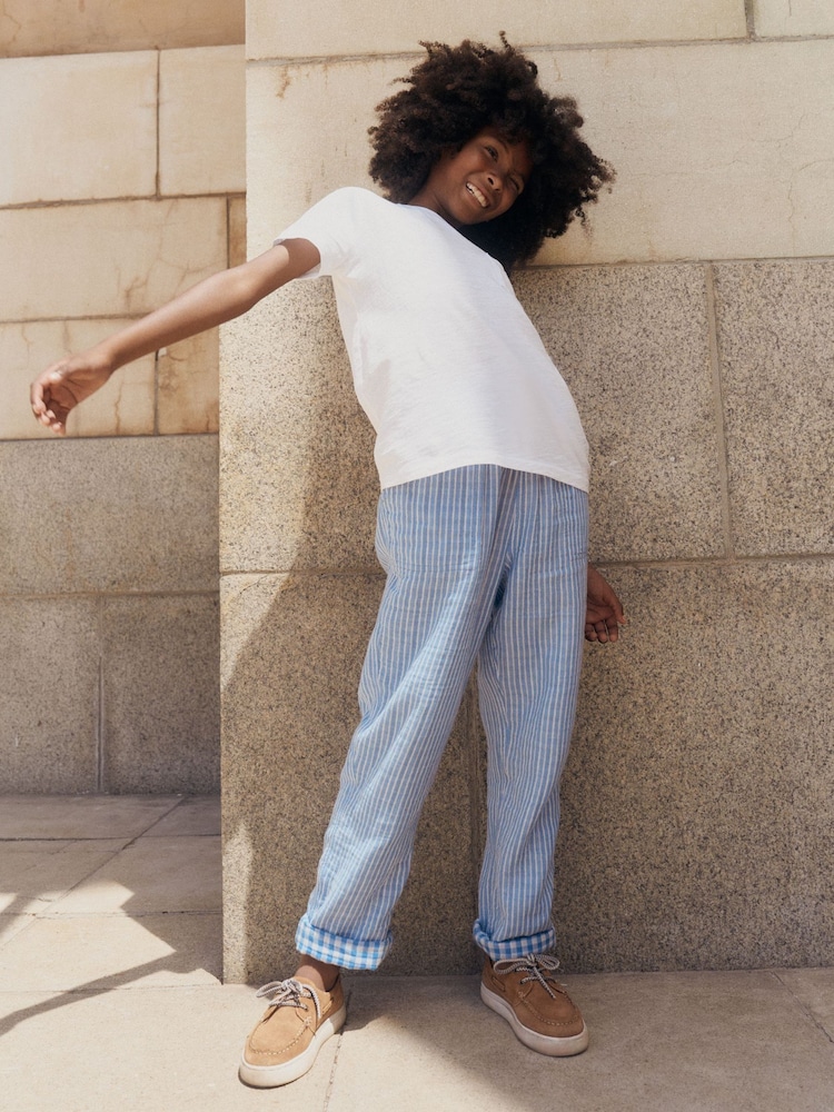 Boden Blue Double Cloth Summer Trousers - Image 1 of 5