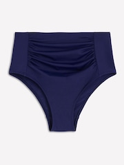 Boden Navy Blue Kythira Ruched Bikini Bottom - Image 1 of 2
