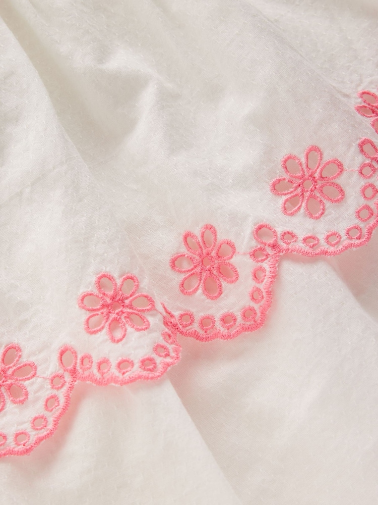 Boden Cream Broderie Rara Jersey Dress - Image 3 of 3